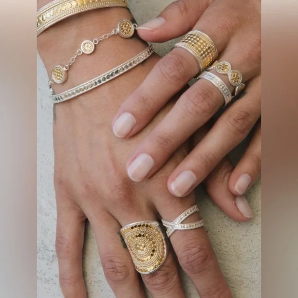 Anna Beck Two-Tone Pavé Ring Set in Gold & Silver - Picture 2 of 13